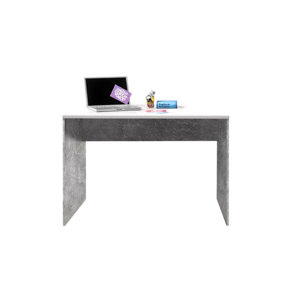Schreibtisch weiße & betonfarbene Kunststoffoberflächen – ca. 106 x 75 cm