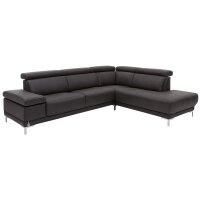 Interliving Sofa Serie 4252 – Ecksofa anthrazitfarbener Stoffbezug Büffel & Metallfüße – Stellfläche ca. 275 x 220 cm