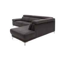 Interliving Sofa Serie 4252 – Ecksofa anthrazitfarbener Stoffbezug Büffel & Metallfüße – Stellfläche ca. 275 x 220 cm