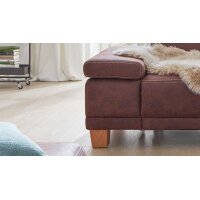 Interliving Sofa Serie 4252 – Ecksofa schokofarbener Stoffbezug Büffel & Buchenholzfüße – Stellfläche ca. 275 x 220 cm