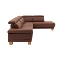 Interliving Sofa Serie 4252 – Ecksofa schokofarbener Stoffbezug Büffel & Buchenholzfüße – Stellfläche ca. 275 x 220 cm