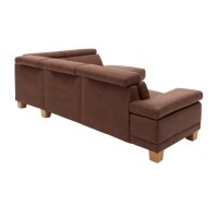 Interliving Sofa Serie 4252 – Ecksofa schokofarbener Stoffbezug Büffel & Buchenholzfüße – Stellfläche ca. 275 x 220 cm