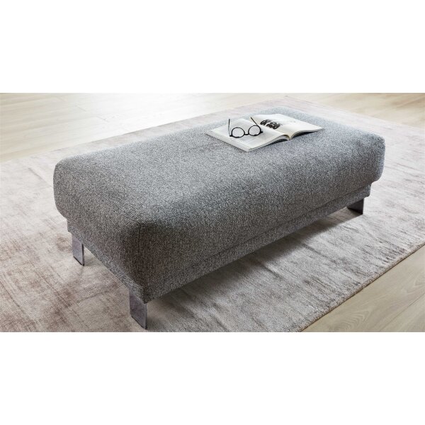 Interliving Sofa Serie 4252 – Polsterhocker stahlfarbener Bezug Sneak 149 & Metallfüße 4.31 – ca. 125 x 65 cm