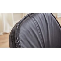 Interliving Esszimmer Serie 5104 – Armlehnstuhl schwarzes Leder Raven & Edelstahlgestell