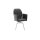 Interliving Esszimmer Serie 5104 – Armlehnstuhl schwarzes Leder Raven & Edelstahlgestell