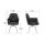 Interliving Esszimmer Serie 5104 – Armlehnstuhl schwarzes Leder Raven & Edelstahlgestell