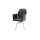 Interliving Esszimmer Serie 5104 – Armlehnstuhl schwarzes Leder Raven & Edelstahlgestell