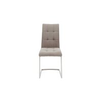Interliving Esszimmer Serie 5104 – Schwingstuhl graue Mikrofaser Dove & Edelstahlgestell