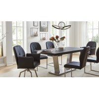 Interliving Esszimmer Serie 5104 – Auszugtisch terrafarbene Tischplatte & Edelstahlgestell – ca. 180-240 x 100 cm