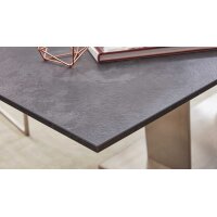 Interliving Esszimmer Serie 5104 – Auszugtisch terrafarbene Tischplatte & Edelstahlgestell – ca. 180-240 x 100 cm