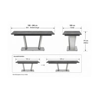 Interliving Esszimmer Serie 5104 – Auszugtisch terrafarbene Tischplatte & Edelstahlgestell – ca. 180-240 x 100 cm