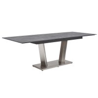 Interliving Esszimmer Serie 5104 – Auszugtisch terrafarbene Tischplatte & Edelstahlgestell – ca. 180-240 x 100 cm