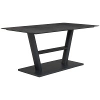 Interliving Esszimmer Serie 5105 – Esstisch betonfarbenes HPL & schwarzes Metall – ca. 220 x 100 cm