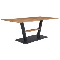 Interliving Esszimmer Serie 5105 – Esstisch Charaktereiche & schwarzes Metall – ca. 180 x 100 cm