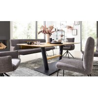 Interliving Esszimmer Serie 5105 – Esstisch Charaktereiche & schwarzes Metall – ca. 160 x 90 cm