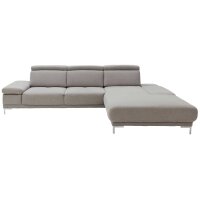 Interliving Sofa Serie 4251 – Funktions-Ecksofa platinfarbener Bezug Active Line Vaneo 07 & silberfarbene Metallfüße – Stellfläche ca. 300 x 225 cm