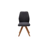 Interliving Esszimmer Serie 5102 – Polsterstuhl graphitfarbener Webstoff Tirol 480 & Wildeiche