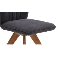 Interliving Esszimmer Serie 5102 – Polsterstuhl graphitfarbener Webstoff Tirol 480 & Wildeiche