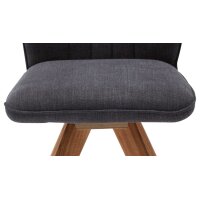 Interliving Esszimmer Serie 5102 – Polsterstuhl graphitfarbener Webstoff Tirol 480 & Wildeiche