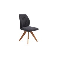Interliving Esszimmer Serie 5102 – Polsterstuhl graphitfarbener Webstoff Tirol 480 & Wildeiche