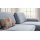 SOFAkultur Programm SK 239 - Ecksofa hellblauer Velour Matrix & Chromfüße – Stellfläche ca. 284 x 185 cm
