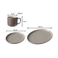 Ritzenhoff & Breker Kaffeeservice Jasper taupefarbene...