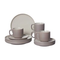 Ritzenhoff & Breker Kaffeeservice Jasper taupefarbene Keramik - 12-teilig, Kaffeegeschirr