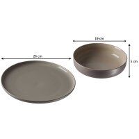 Ritzenhoff & Breker Tafelservice Jasper taupefarbenes Steinzeug - 8-teilig, Tafelgeschirr