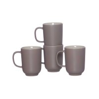 Ritzenhoff & Breker Kaffeebecher Jasper taupefarbenes Steinzeug - vierteilig, ca. 320 ml Fassungsvermögen