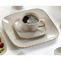 Ritzenhoff & Breker Kaffeeservice Casa graues Porzellan - 12-teilig, Kaffeegeschirr