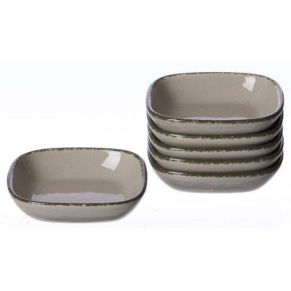 Ritzenhoff & Breker Dipschalen-Set Casa graues Porzellan - sechsteilig