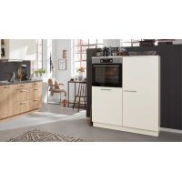 Interliving Küche Serie 3014 mit AEG Einbaugeräten Magnolie & Chaleteiche – zweizeilig