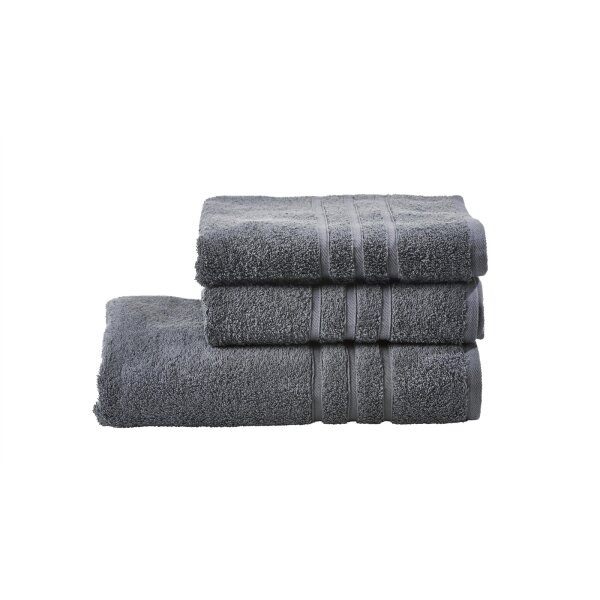 done.® Handtuch-Set Daily Uni anthrazitfarbene Baumwolle – dreiteilig