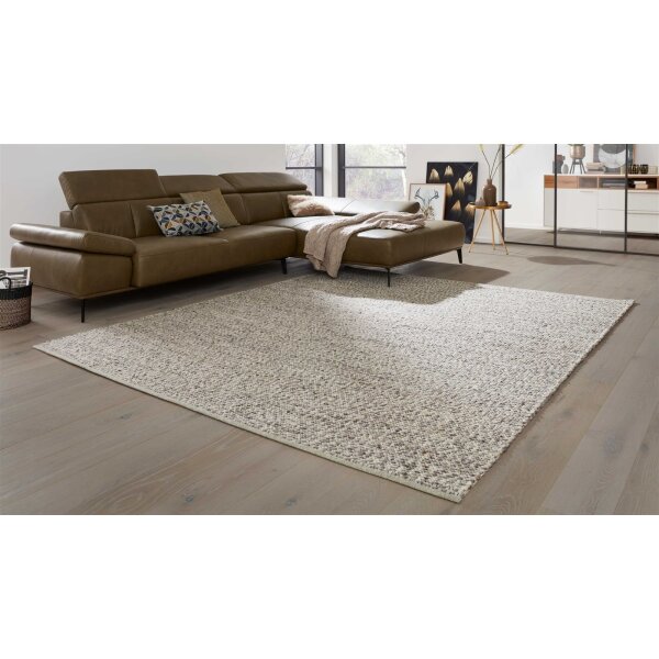 Interliving Teppich Serie B-8001 steinfarbene Schurwolle – ca. 140 x 190 cm
