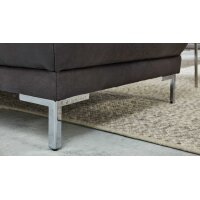 Interliving Sofa Serie 4252 – Polsterhocker anthrazitfarbener Stoff Büffel & Metallfüße – ca. 125 x 65 cm