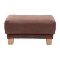 Interliving Sofa Serie 4252 – Polsterhocker schokobrauner Stoff Büffel & Buchenholzfüße – ca. 125 x 65 cm