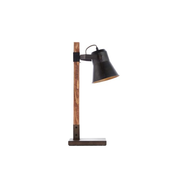 Brilliant Tischlampe Plow schwarzer Stahl & Holz – Höhe ca. 55 cm
