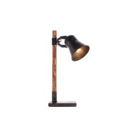 Brilliant Tischlampe Plow schwarzer Stahl & Holz – Höhe ca. 55 cm
