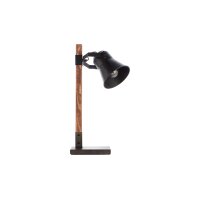 Brilliant Tischlampe Plow schwarzer Stahl & Holz – Höhe ca. 55 cm