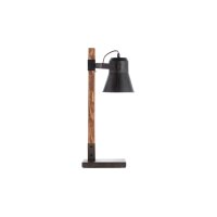 Brilliant Tischlampe Plow schwarzer Stahl & Holz – Höhe ca. 55 cm