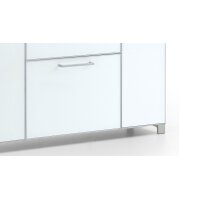 VOSS MÖBEL Schuhschrank Santina als Dielenmöbel Eiche Bianco & weißes Glas – eine Schublade, vier Türen