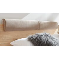 Interliving Schlafzimmer Serie 1015 – Bettgestell sienafarbener Bezug Kano 9811 & Wildeiche – Liegefläche ca. 200 x 200 cm