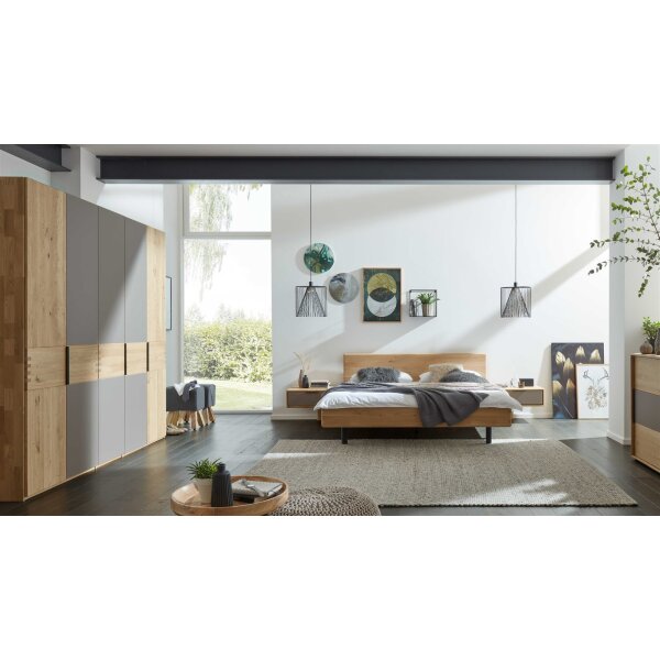 Interliving Schlafzimmer Serie 1015 – Komplettzimmer Wildeiche – fünftürig, Liegefläche ca. 160 x 200 cm