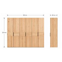 Interliving Schlafzimmer Serie 1015 – Komplettzimmer Wildeiche & Kopfteilpolster – sechstürig, Liegefläche 180 x 200 cm