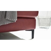 Interliving Sofa Serie 4054 – Ecksofa barolofarbenes Leder Credo & schwarze Metallfüße – Stellfläche ca. 287 x 254 cm