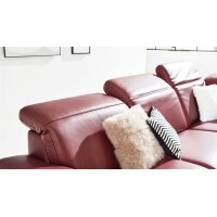 Interliving Sofa Serie 4054 – Ecksofa barolofarbenes Leder Credo & schwarze Metallfüße – Stellfläche ca. 287 x 254 cm
