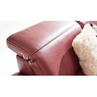 Interliving Sofa Serie 4054 – Ecksofa barolofarbenes Leder Credo & schwarze Metallfüße – Stellfläche ca. 287 x 254 cm