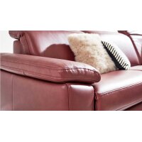 Interliving Sofa Serie 4054 – Ecksofa barolofarbenes Leder Credo & schwarze Metallfüße – Stellfläche ca. 287 x 254 cm