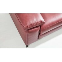 Interliving Sofa Serie 4054 – Ecksofa barolofarbenes Leder Credo & schwarze Metallfüße – Stellfläche ca. 287 x 254 cm