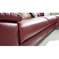 Interliving Sofa Serie 4054 – Ecksofa barolofarbenes Leder Credo & schwarze Metallfüße – Stellfläche ca. 287 x 254 cm